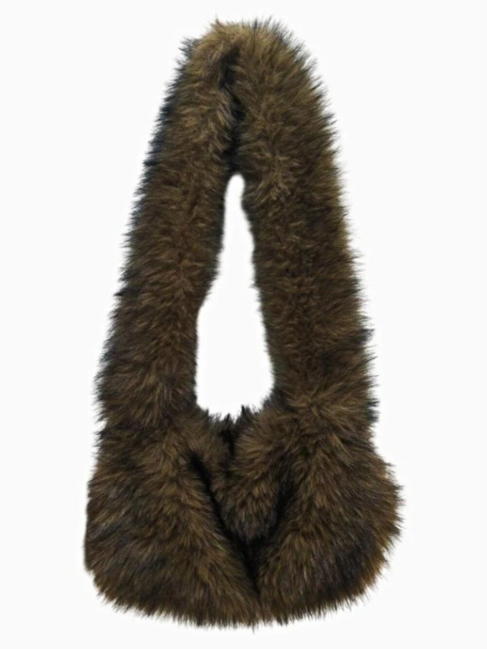 Y2K Faux Fur Shaggy Shoulder Bag Fluffy Brown Mob Wife Winter Tote Indie Sleaze